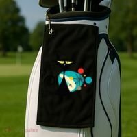 Midcentury Mid Century Cat Retro Atomic Age Space Modern Golf Towel thumb 2