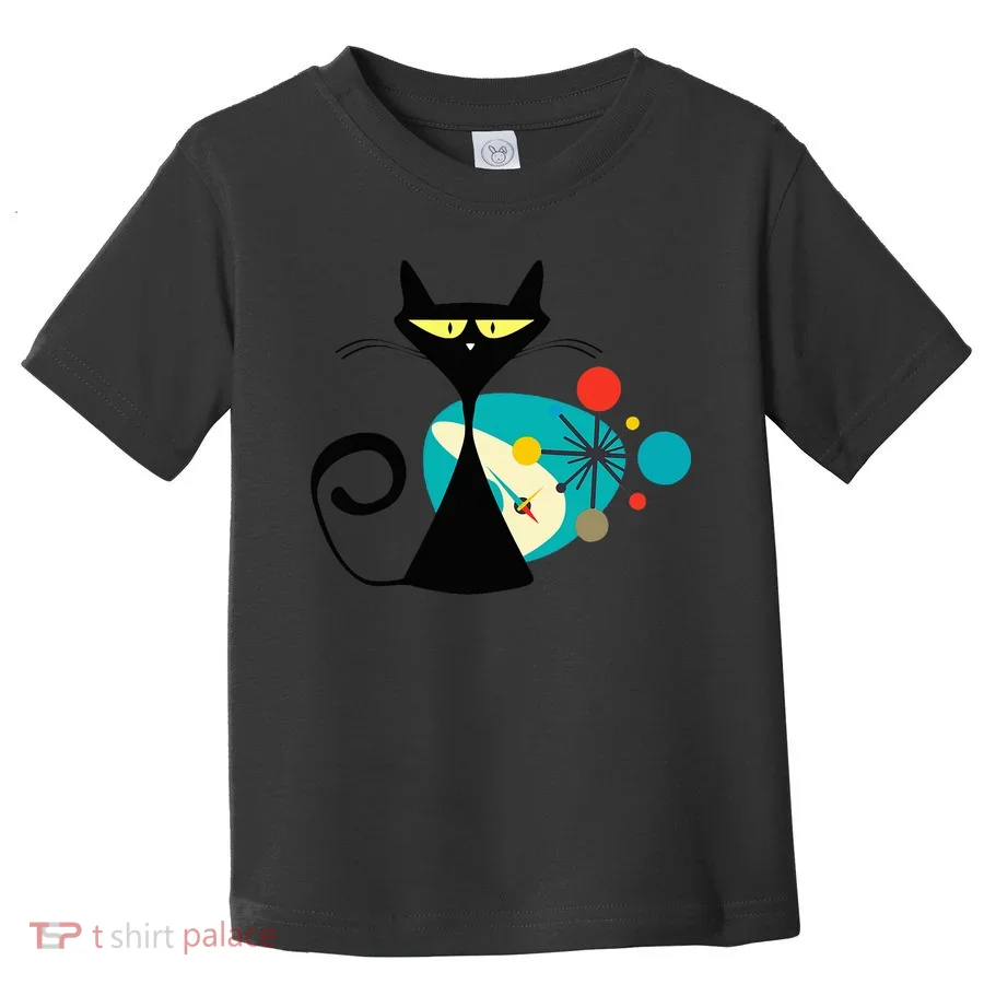 Midcentury Mid Century Cat Retro Atomic Age Space Modern Toddler T-Shirt