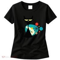 Midcentury Mid Century Cat Retro Atomic Age Space Modern Women's T-Shirt thumb 0