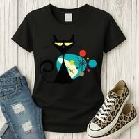 Midcentury Mid Century Cat Retro Atomic Age Space Modern Women's T-Shirt thumb 3