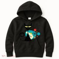Midcentury Mid Century Cat Retro Atomic Age Space Modern Kids Hoodie thumb 0