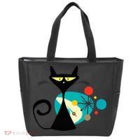 Midcentury Mid Century Cat Retro Atomic Age Space Modern Tote Bag thumb 0