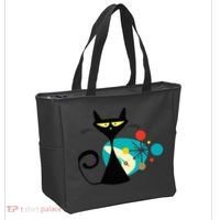 Midcentury Mid Century Cat Retro Atomic Age Space Modern Tote Bag thumb 2