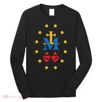 Miraculous Medal Catholic Holy Mary Sacred Heart Jesus Long Sleeve Shirt thumb 0