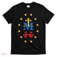 Miraculous Medal Catholic Holy Mary Sacred Heart Jesus T-Shirt thumb 0