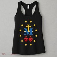 Miraculous Medal Catholic Holy Mary Sacred Heart Jesus Women's Tank Top thumb 3