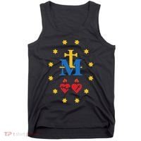 Miraculous Medal Catholic Holy Mary Sacred Heart Jesus Tank Top thumb 0