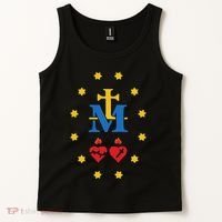 Miraculous Medal Catholic Holy Mary Sacred Heart Jesus Tank Top thumb 2