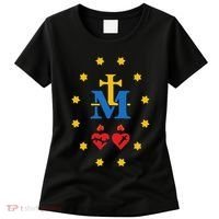 Miraculous Medal Catholic Holy Mary Sacred Heart Jesus Women's T-Shirt thumb 0