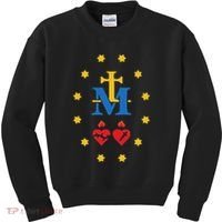 Miraculous Medal Catholic Holy Mary Sacred Heart Jesus Kids Sweatshirt thumb 0