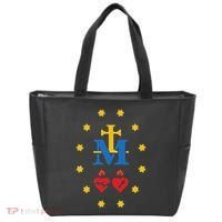 Miraculous Medal Catholic Holy Mary Sacred Heart Jesus Tote Bag thumb 0