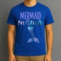 Mermaid Mama Cute Funny Matching Mermaid Birthday Party T-Shirt thumb 3