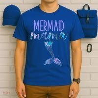 Mermaid Mama Cute Funny Matching Mermaid Birthday Party T-Shirt thumb 6