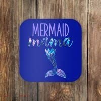 Mermaid Mama Cute Funny Matching Mermaid Birthday Party Coaster thumb 0