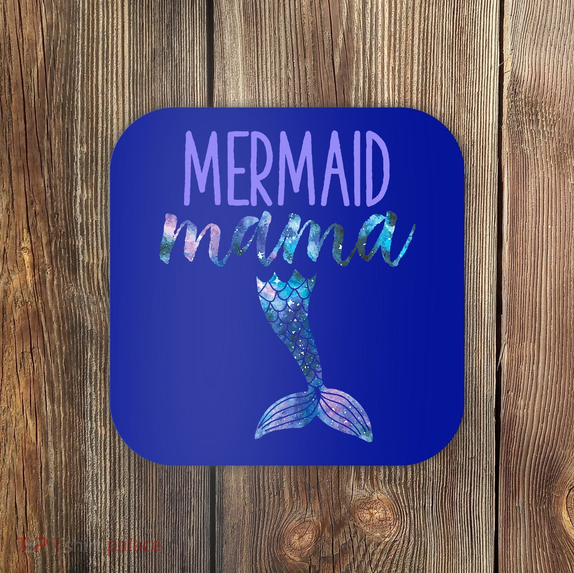 Mermaid Mama Cute Funny Matching Mermaid Birthday Party Coaster