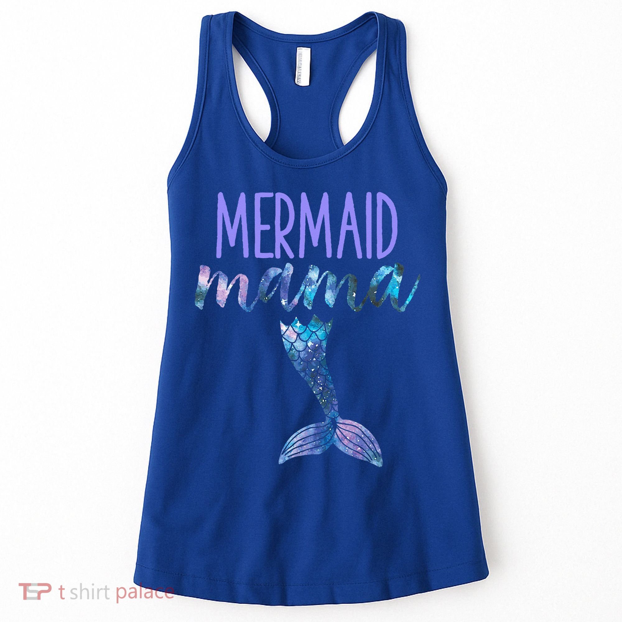 Mermaid Mama Cute Funny Matching Mermaid Birthday Party Women's Tank Top