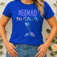 Mermaid Mama Cute Funny Matching Mermaid Birthday Party Women's T-Shirt thumb 2