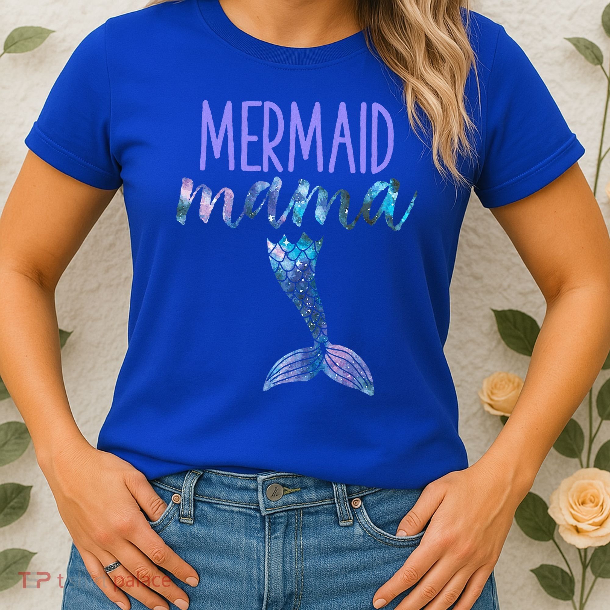 Mermaid Mama Cute Funny Matching Mermaid Birthday Party Women's T-Shirt