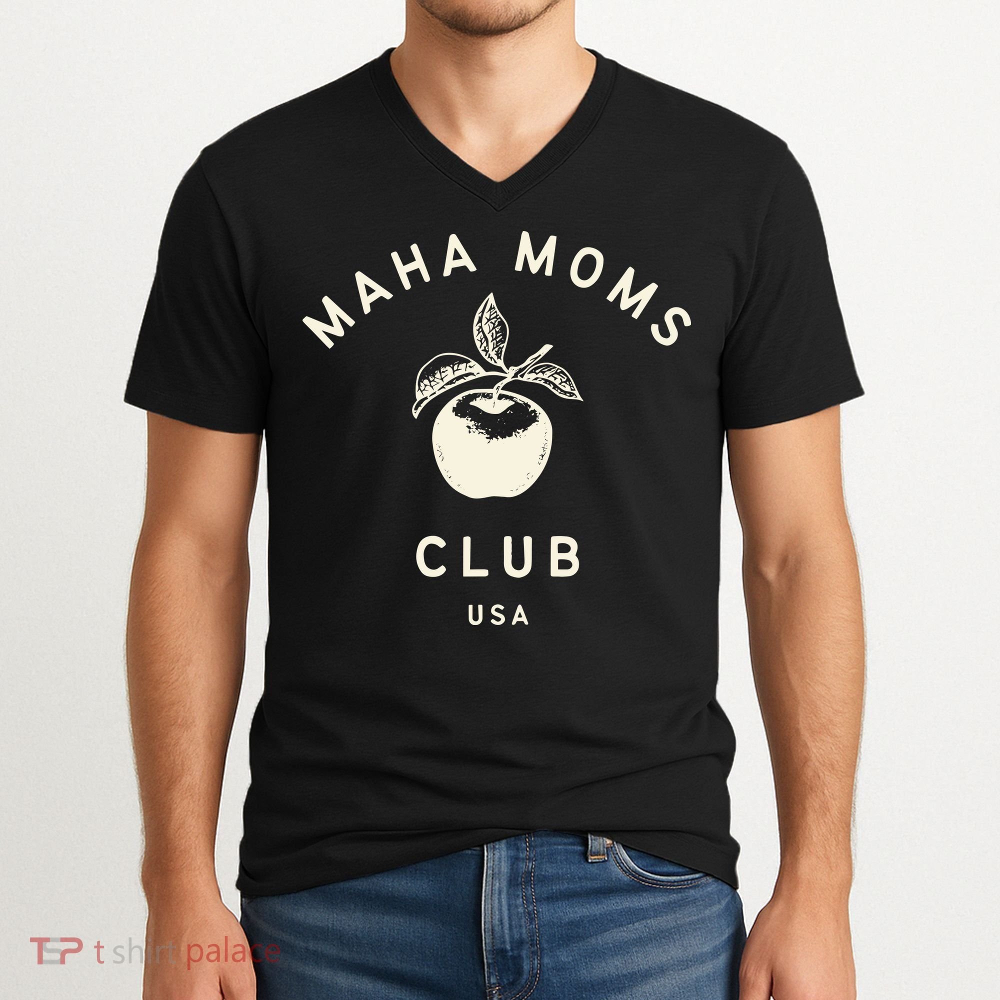 Maha Moms Club Organic V-Neck T-Shirt