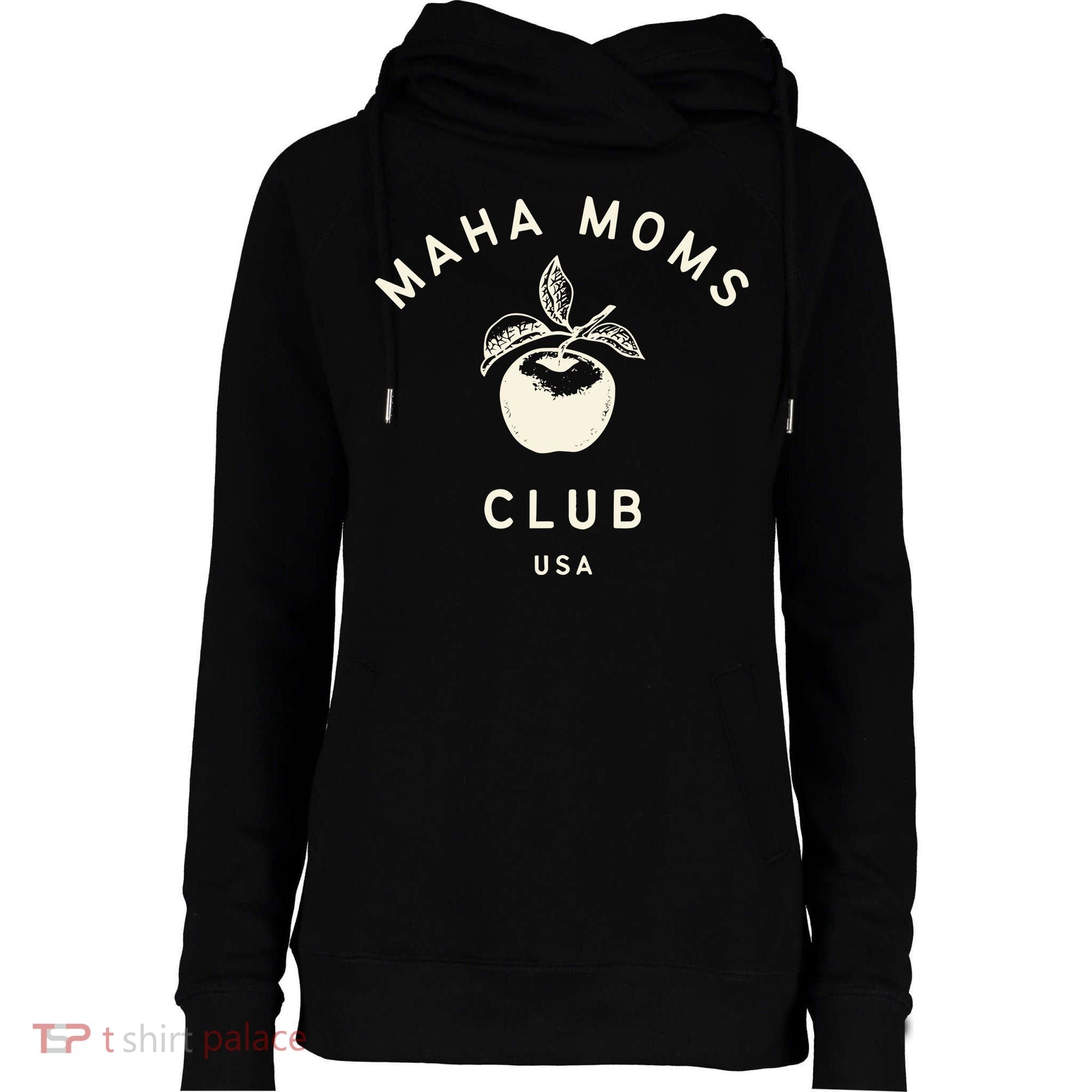 Maha Moms Club Organic Womens Funnel Neck Pullover Hood