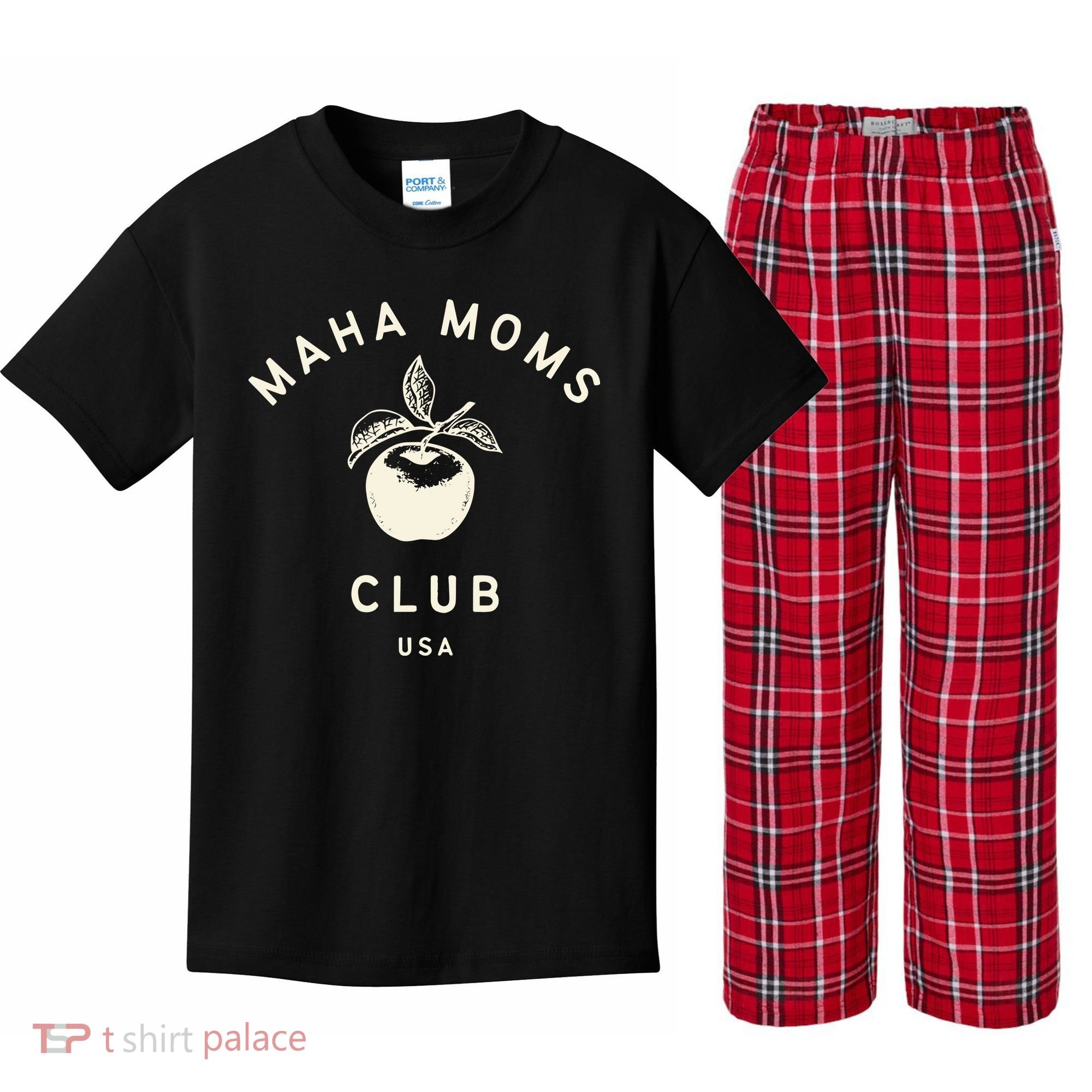Maha Moms Club Organic Kids Plaid Pajama Set