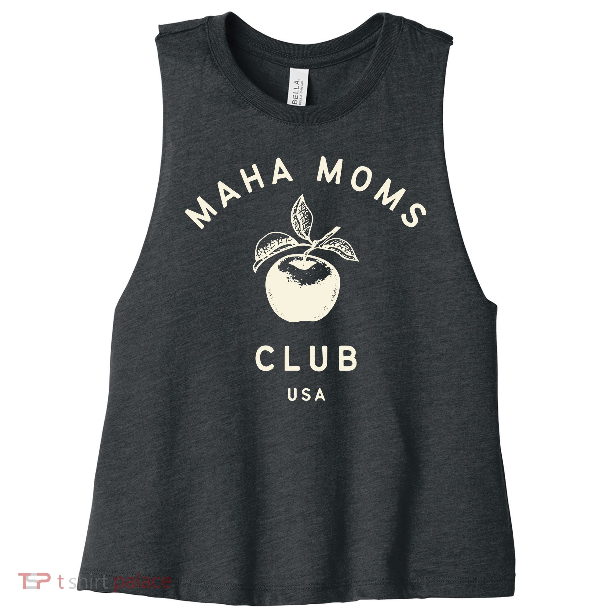 Maha Moms Club Organic Women's Racerback Cropped Tank
