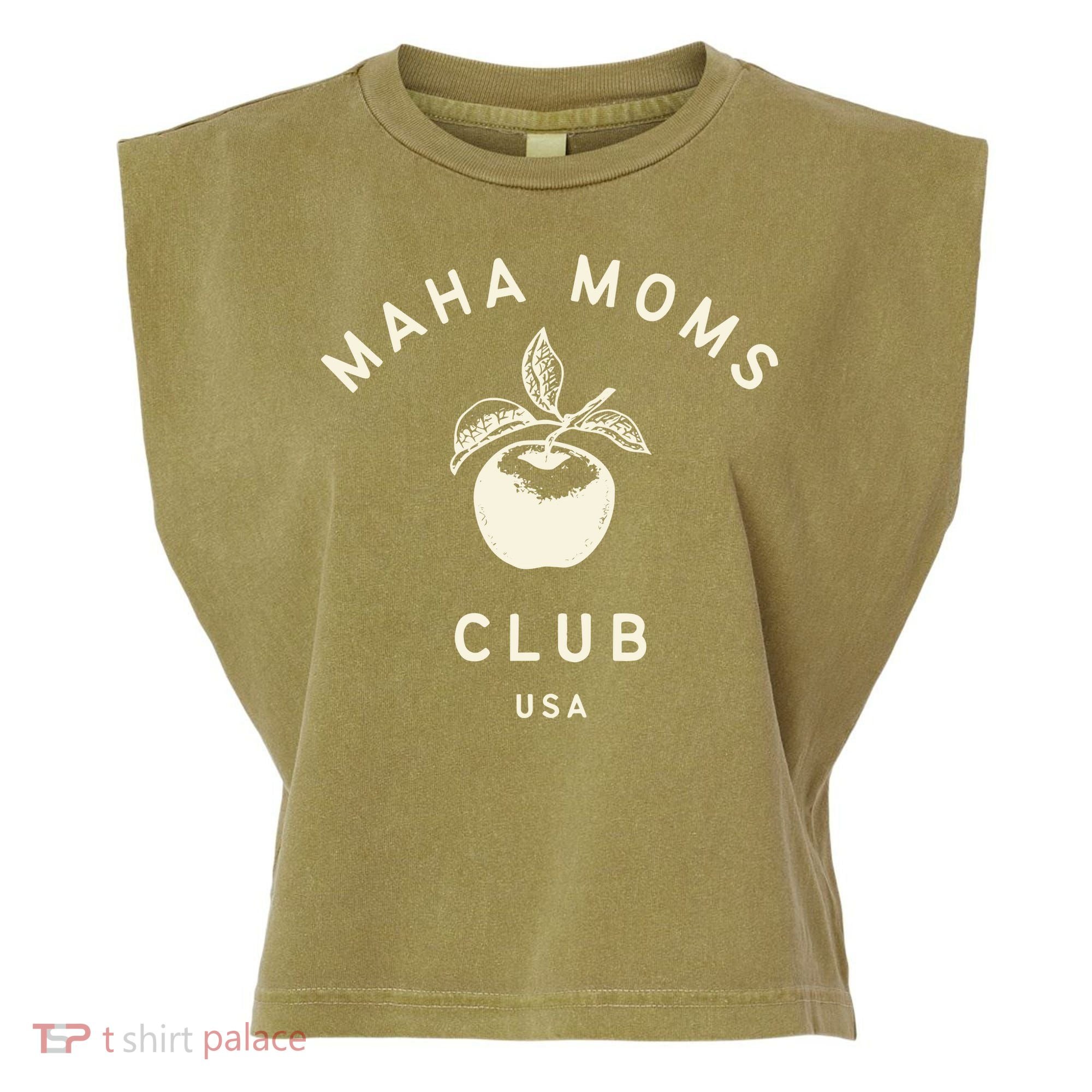 Maha Moms Club Organic Garment-Dyed Women's Muscle Tee