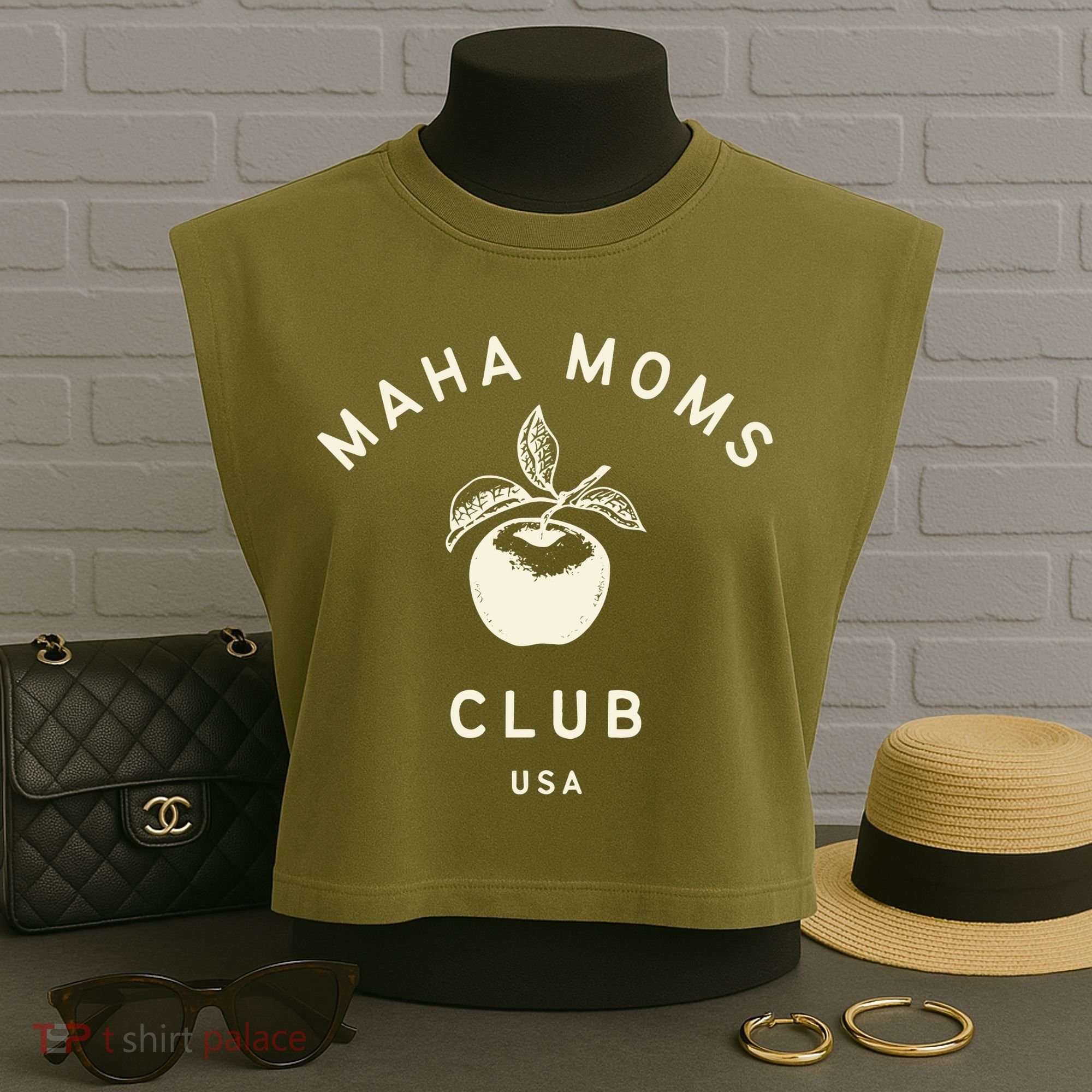 Maha Moms Club Organic Garment-Dyed Women's Muscle Tee