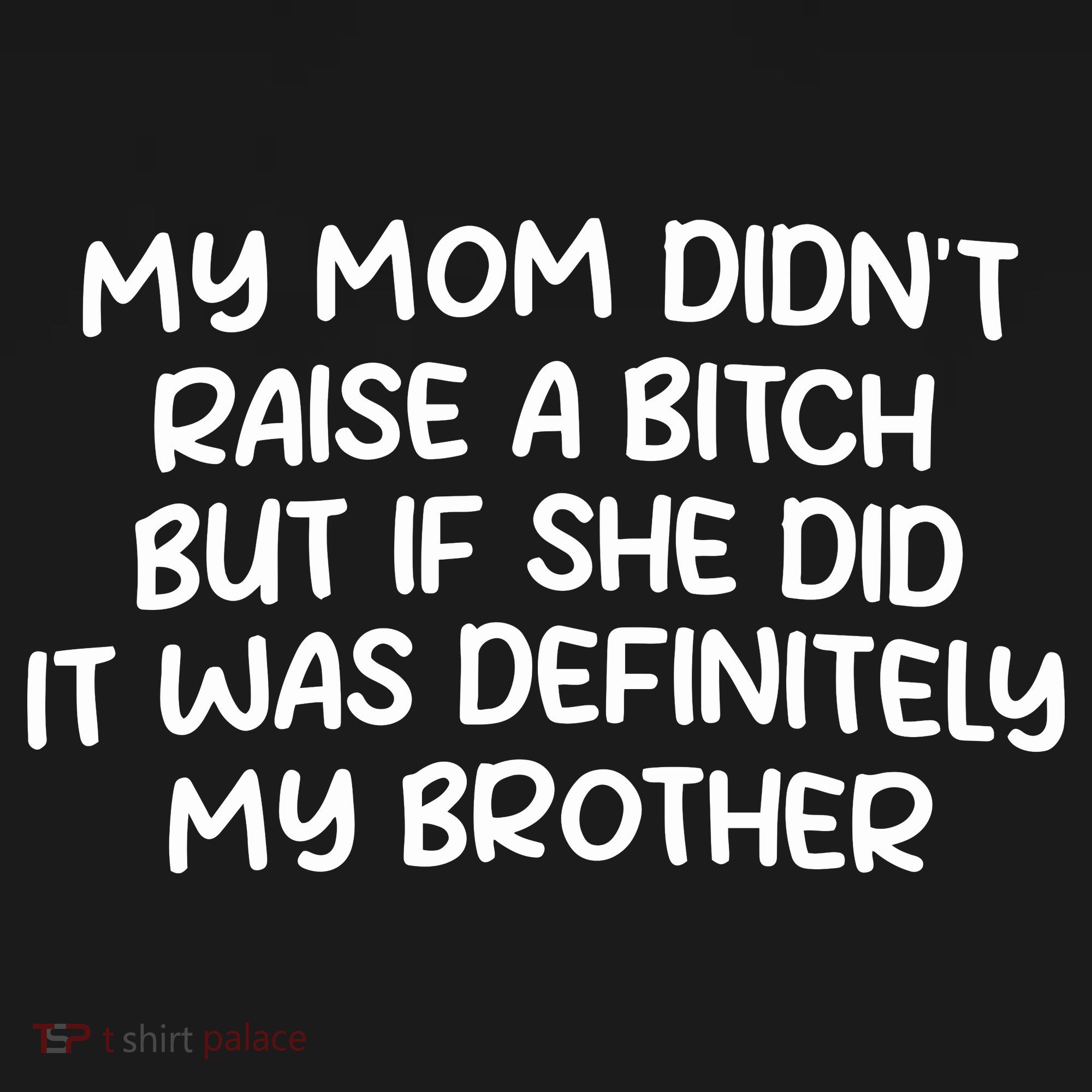 My Mom Didnt Raise A Bitch But If She Did It Was Definitely My Brother Coaster
