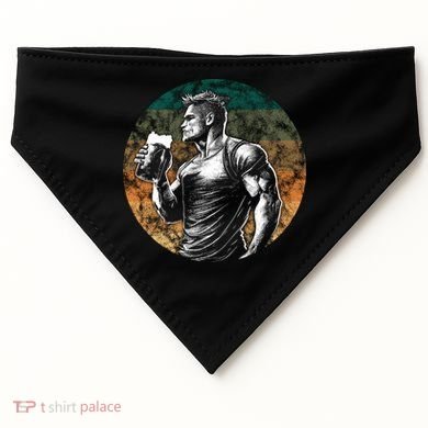 Muscular Man Drinking Beer USA-Made Doggie Bandana