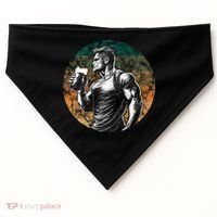 Muscular Man Drinking Beer USA-Made Doggie Bandana thumb 0