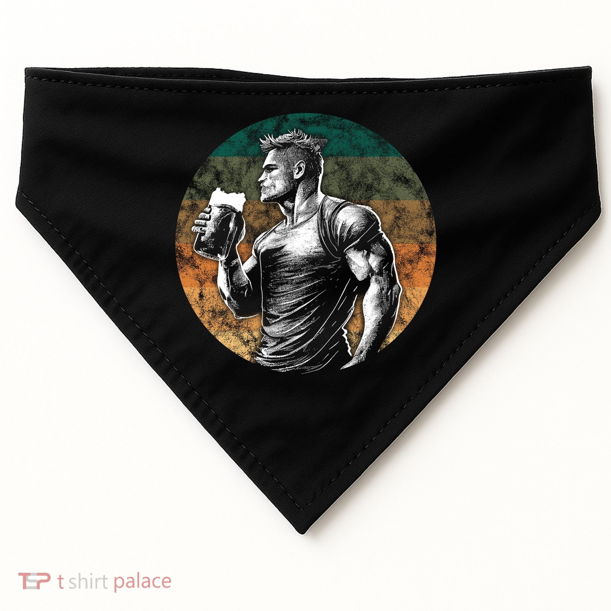 Muscular Man Drinking Beer USA-Made Doggie Bandana
