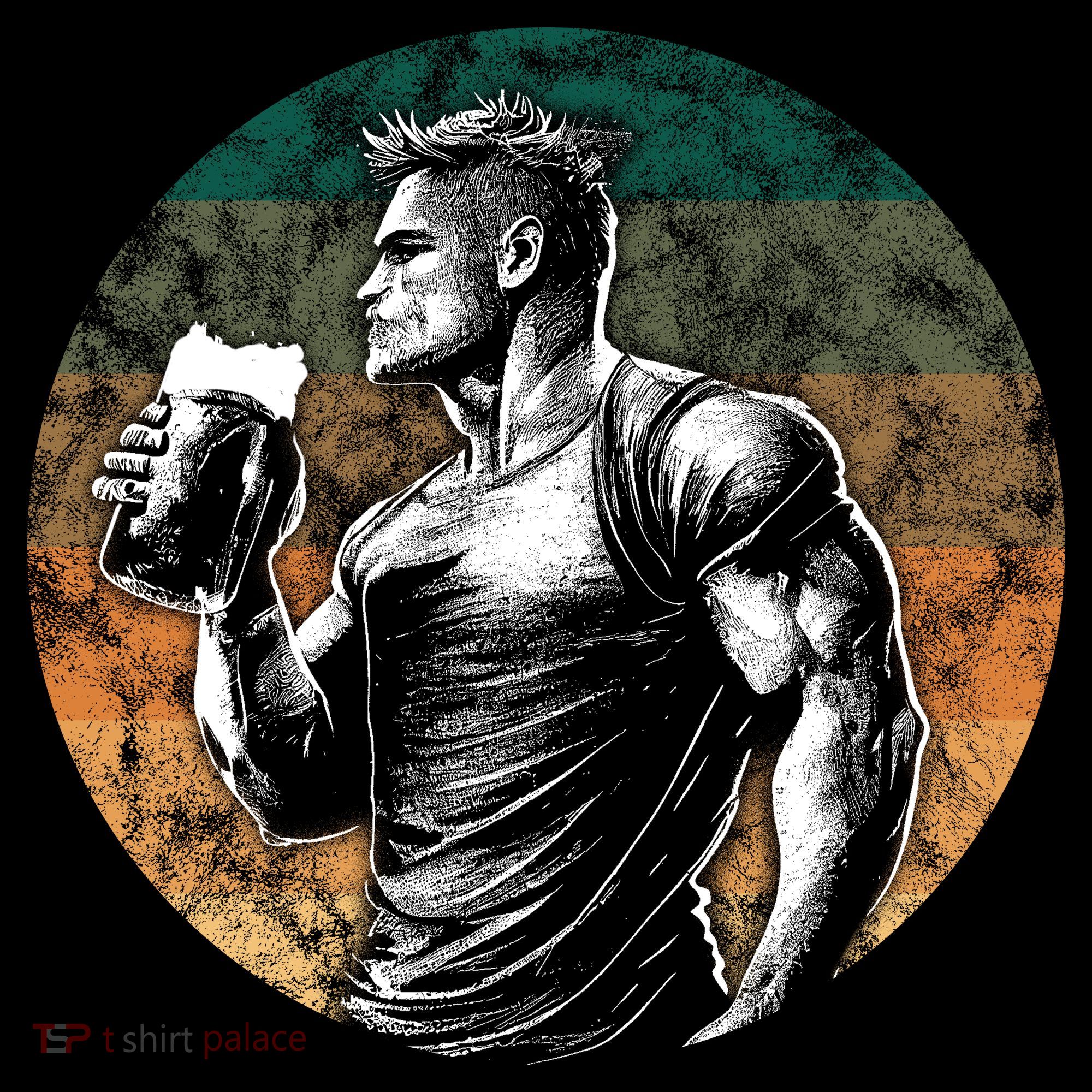 Muscular Man Drinking Beer USA-Made Doggie Bandana
