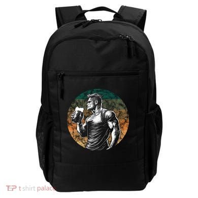 Muscular Man Drinking Beer Backpack