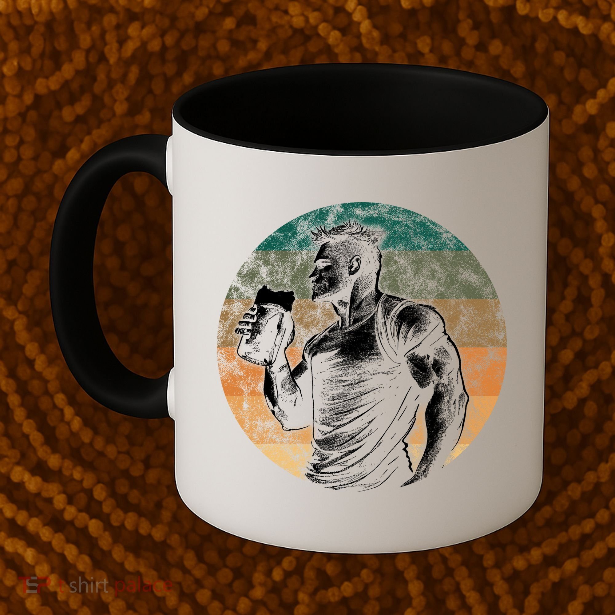 Muscular Man Drinking Beer Coffee Mug
