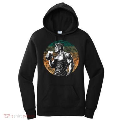Muscular Man Drinking Beer Women's Hoodie