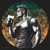 Muscular Man Drinking Beer Tumbler thumb 3