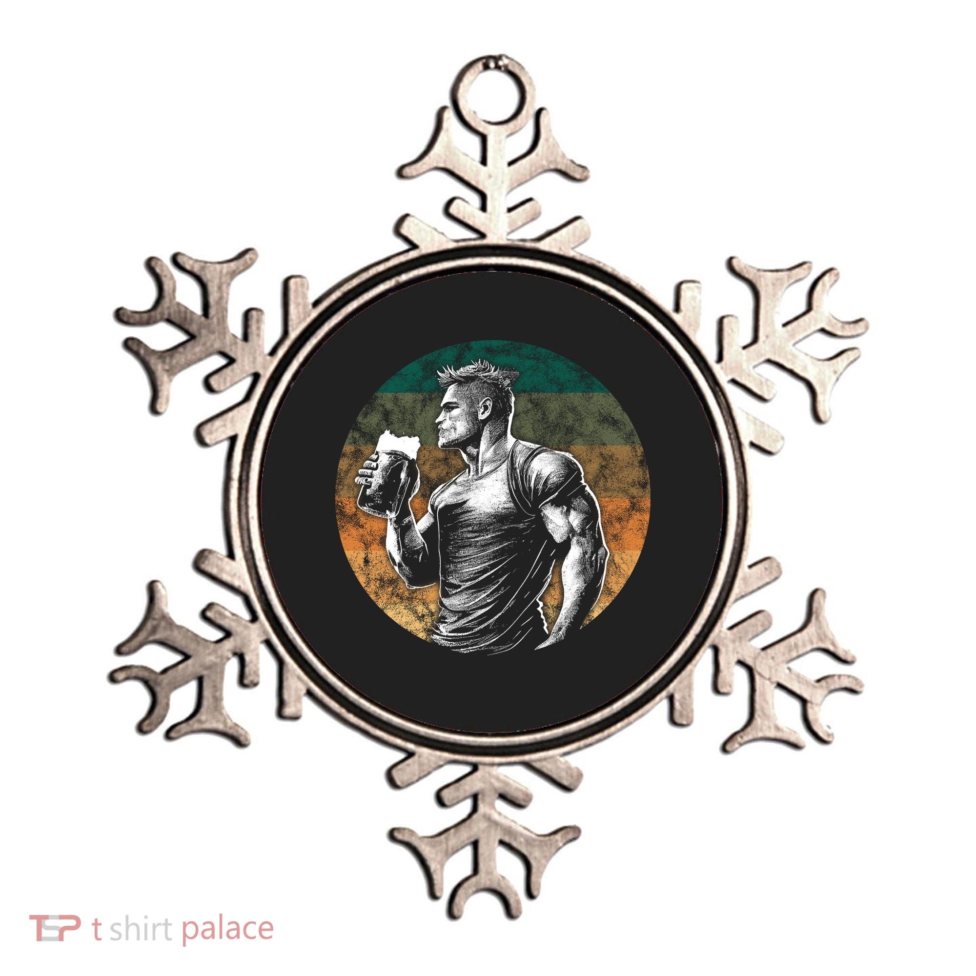 Muscular Man Drinking Beer Ornament