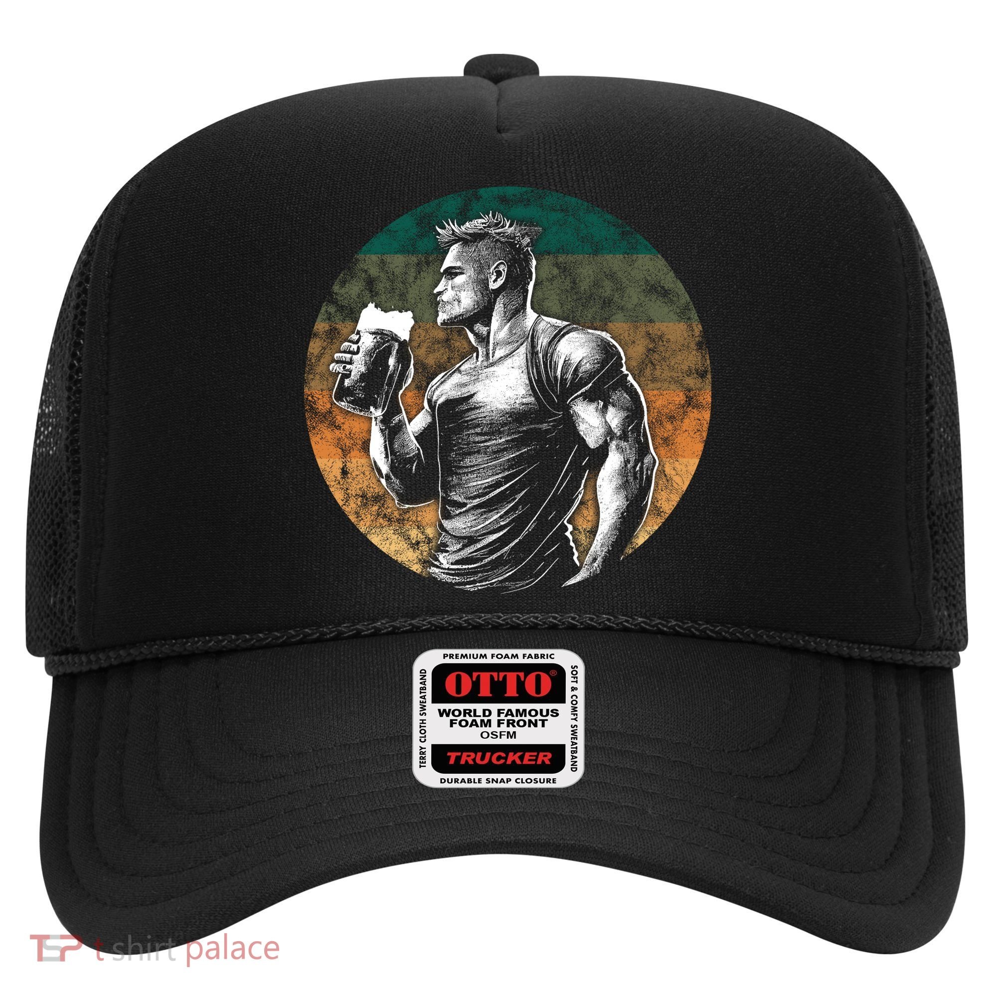 Muscular Man Drinking Beer Hat