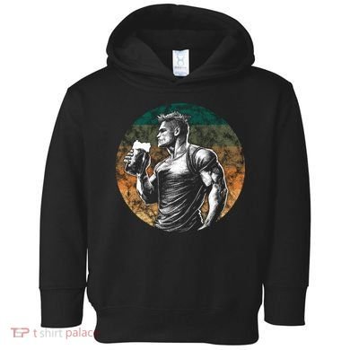 Muscular Man Drinking Beer Toddler Hoodie