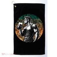 Muscular Man Drinking Beer Golf Towel thumb 0