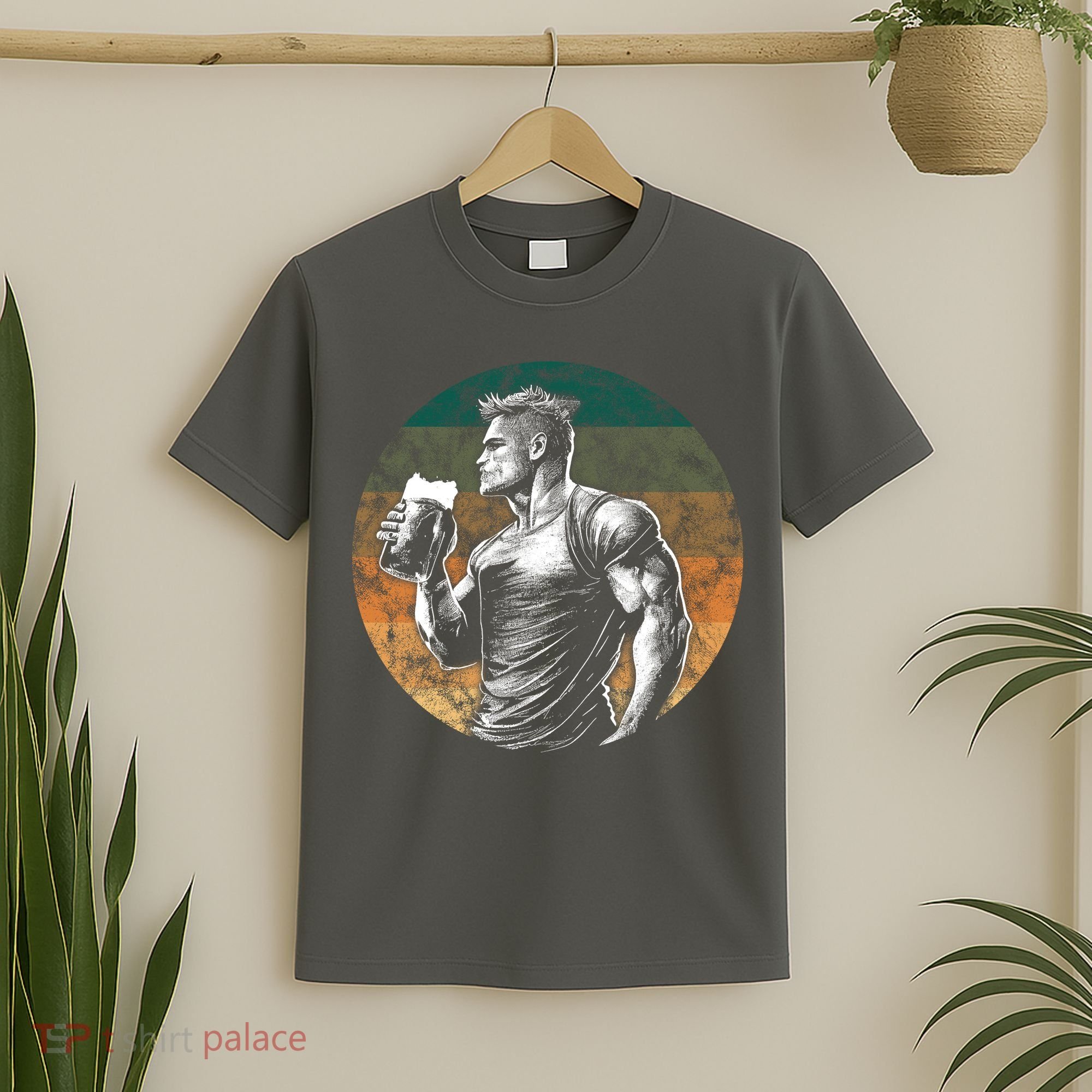 Muscular Man Drinking Beer T-Shirt