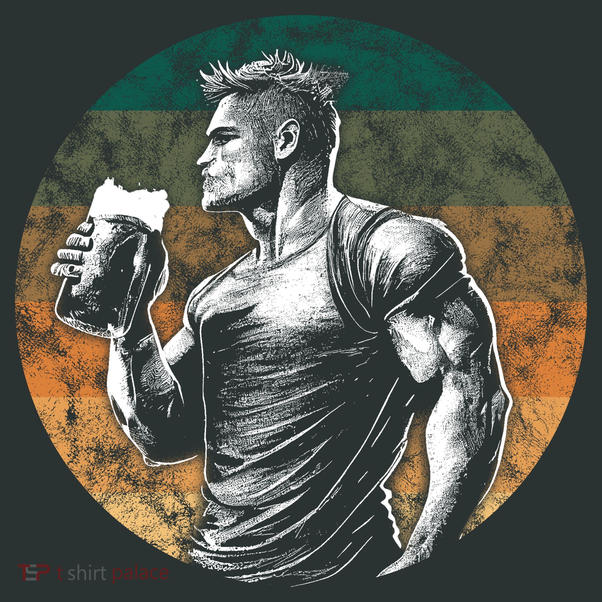 Muscular Man Drinking Beer Backpack