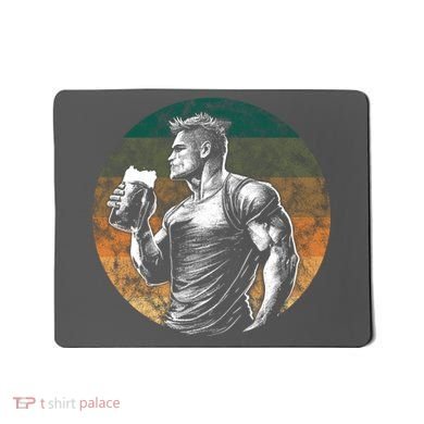 Muscular Man Drinking Beer Mousepad