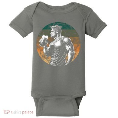 Muscular Man Drinking Beer Baby Bodysuit