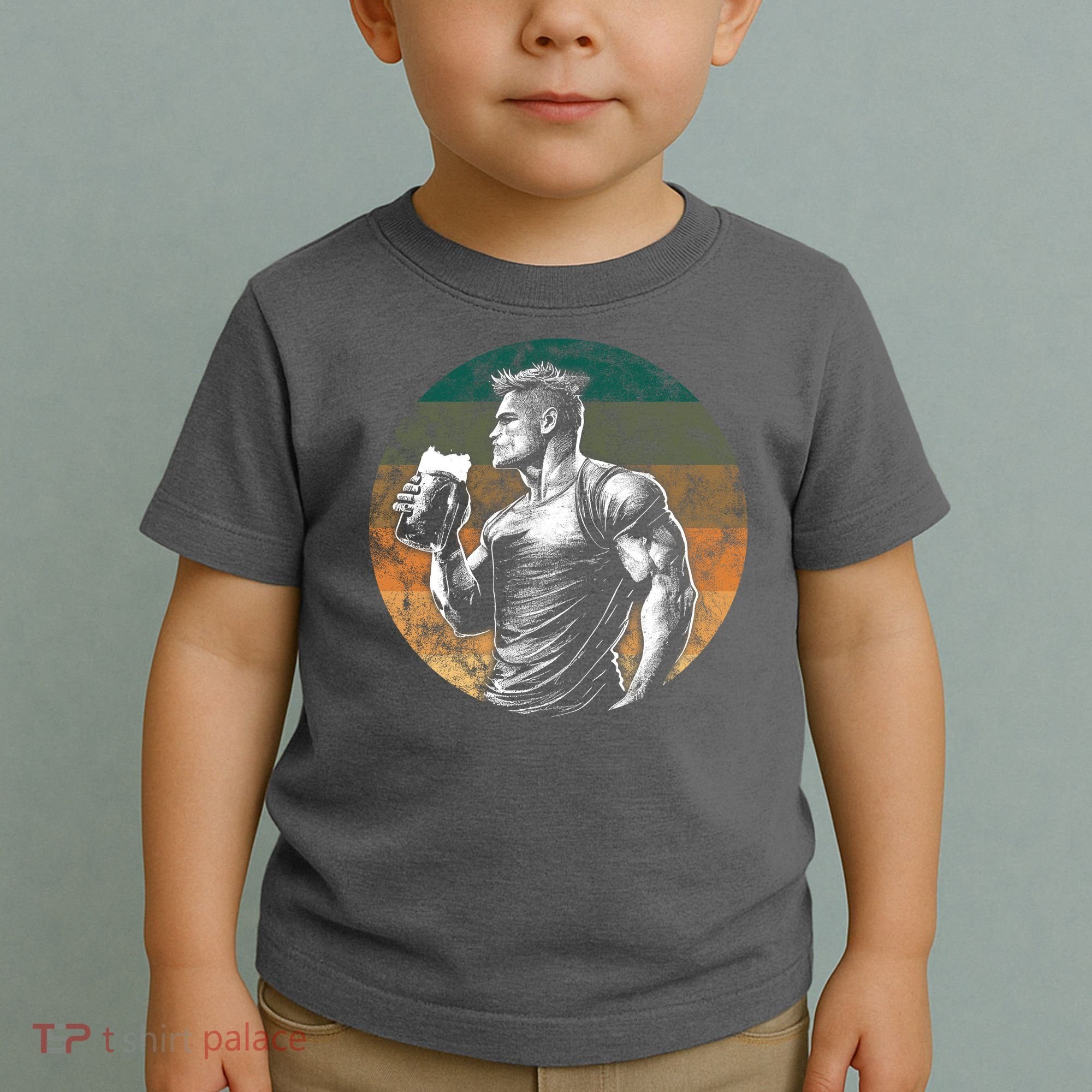 Muscular Man Drinking Beer Toddler T-Shirt