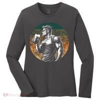 Muscular Man Drinking Beer Women's Long Sleeve Shirt thumb 0