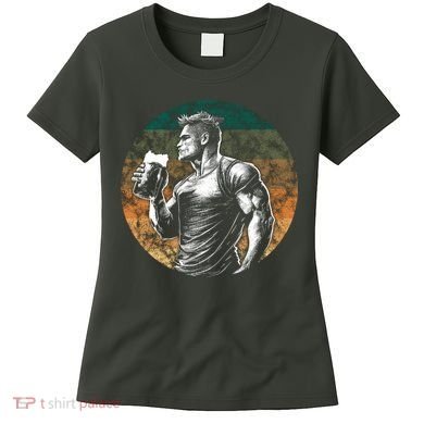 Muscular Man Drinking Beer Women's T-Shirt