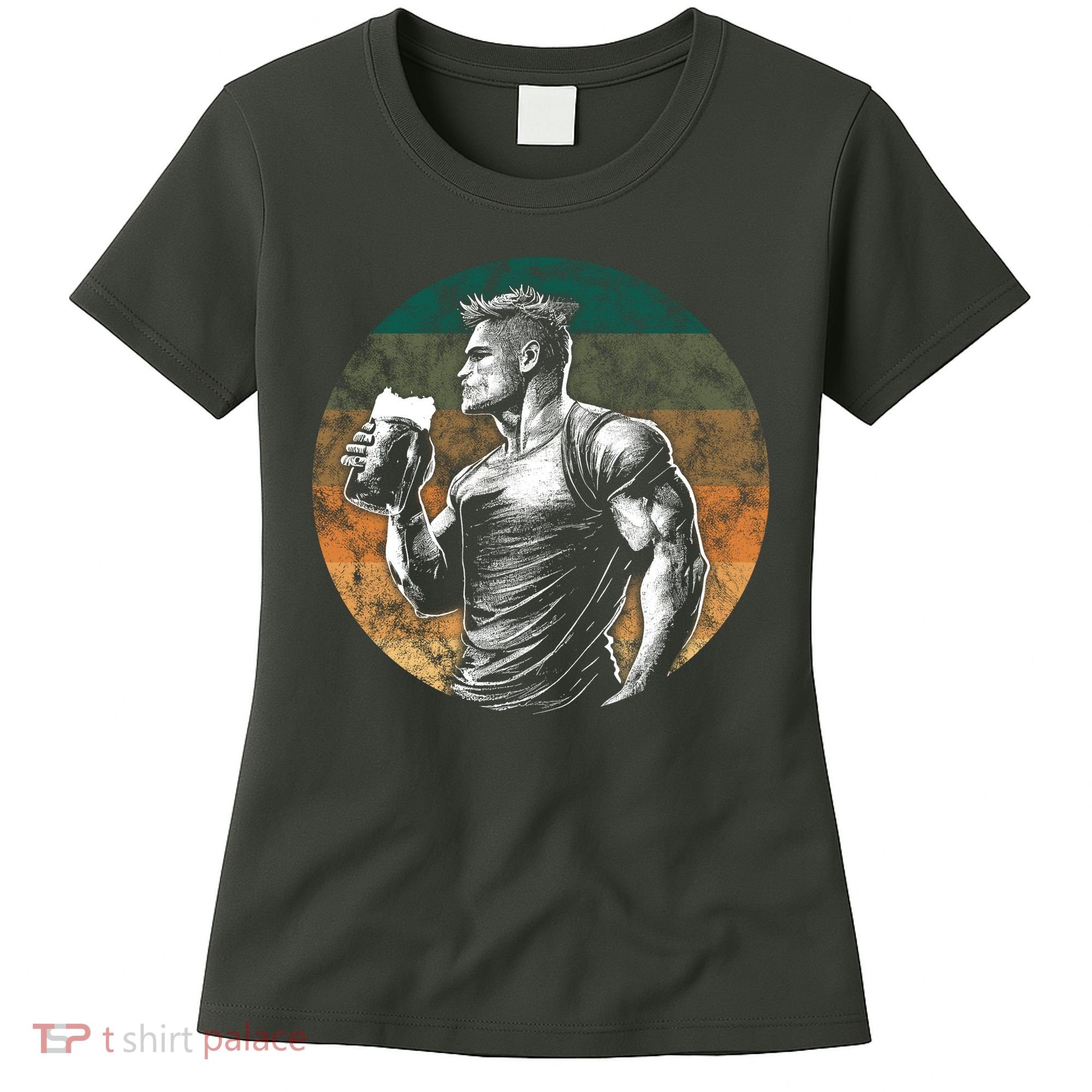 Muscular Man Drinking Beer Women's T-Shirt