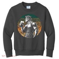 Muscular Man Drinking Beer Kids Sweatshirt thumb 0